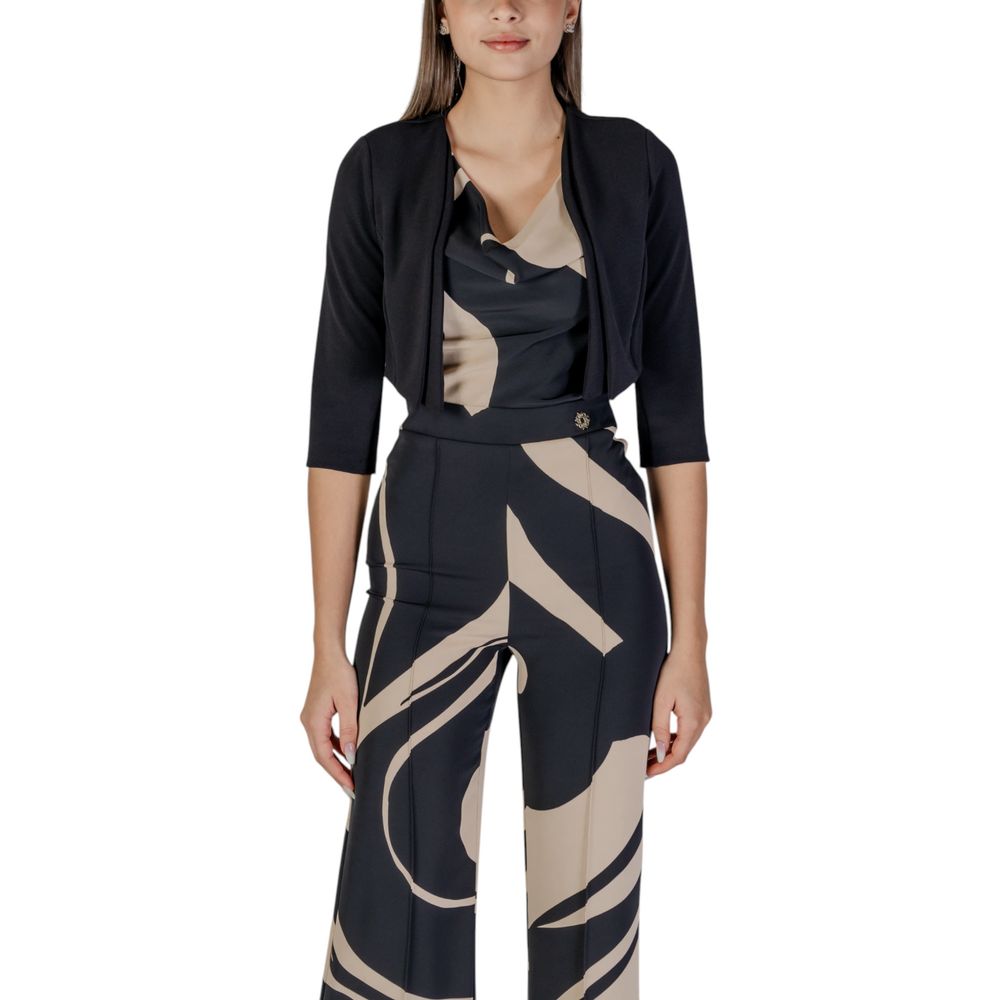 Rinascimento Black Polyester Sleveless Jacket - ClickThatClicks 