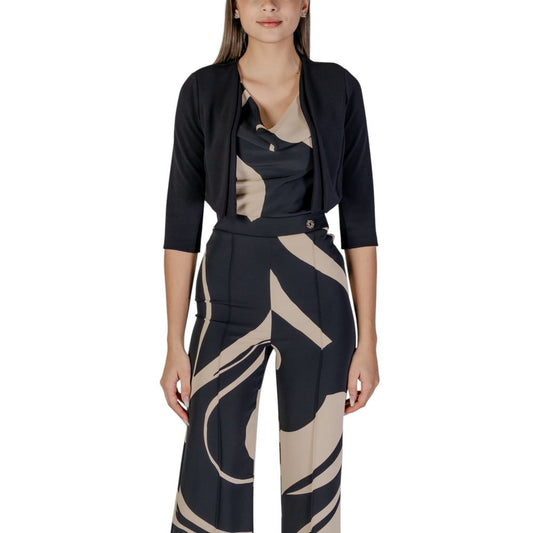 Rinascimento Black Polyester Sleveless Jacket - ClickThatClicks 