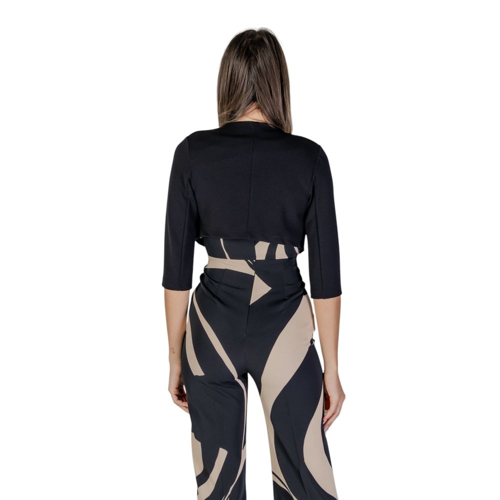 Rinascimento Black Polyester Sleveless Jacket - ClickThatClicks 