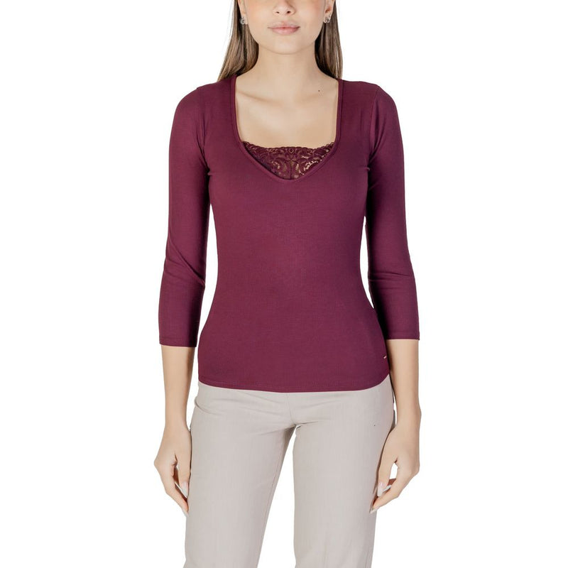 Morgan De Toi Purple Viscose Long Sleeve T-Shirt