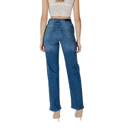 ICHI Blue Cotton Relaxed Fit Jeans - ClickThatClicks 