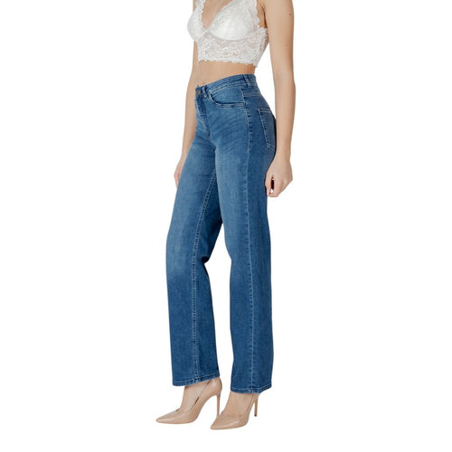 ICHI Blue Cotton Relaxed Fit Jeans - ClickThatClicks 