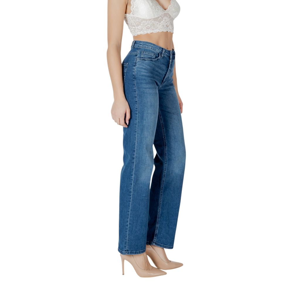 ICHI Blue Cotton Relaxed Fit Jeans - ClickThatClicks 