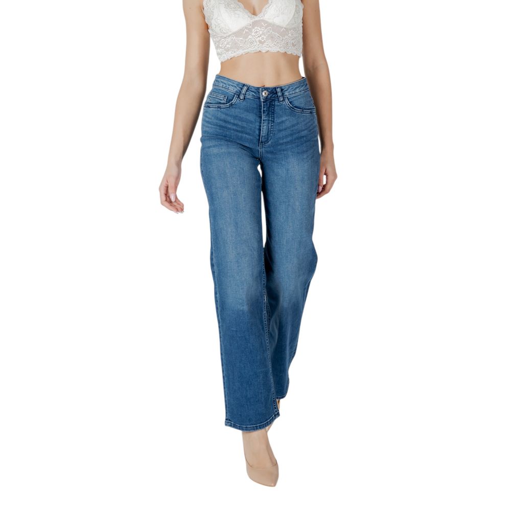 ICHI Blue Cotton Relaxed Fit Jeans - ClickThatClicks 