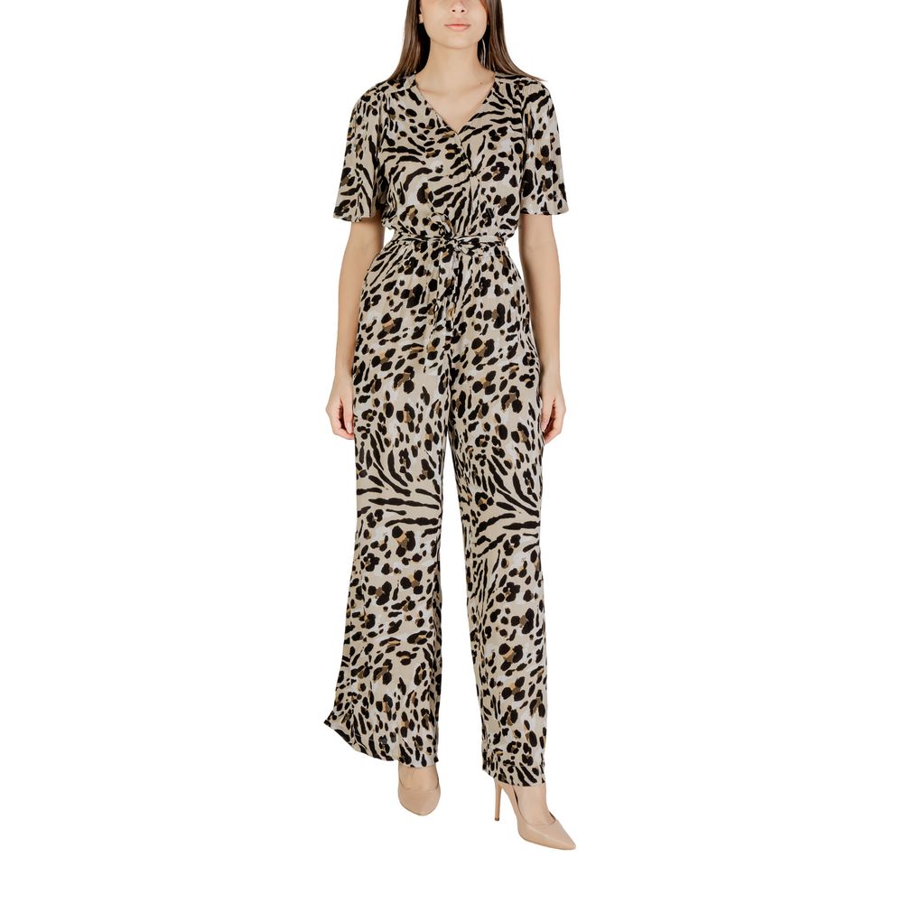 ICHI Beige Viscose Jumpsuit - ClickThatClicks 