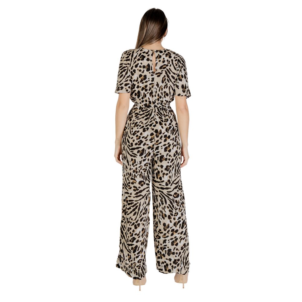 ICHI Beige Viscose Jumpsuit - ClickThatClicks 