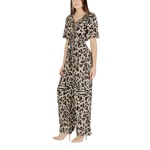 ICHI Beige Viscose Jumpsuit - ClickThatClicks 
