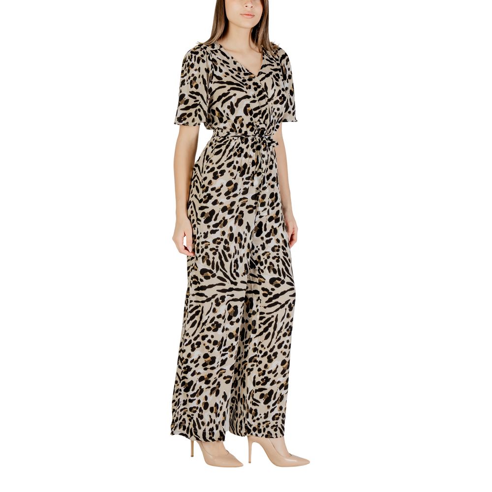 ICHI Beige Viscose Jumpsuit - ClickThatClicks 