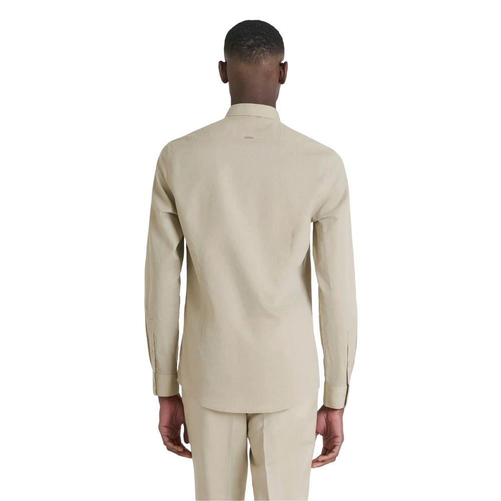 Antony Morato Beige Cotton Shirt - ClickThatClicks 
