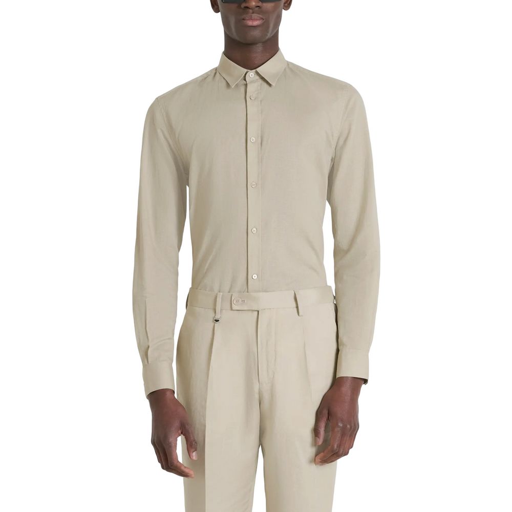 Antony Morato Beige Cotton Shirt - ClickThatClicks 