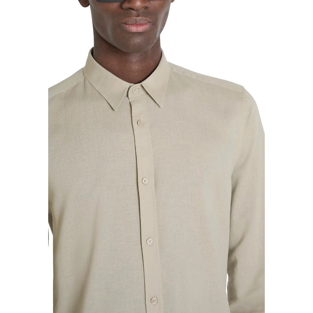 Antony Morato Beige Cotton Shirt - ClickThatClicks 