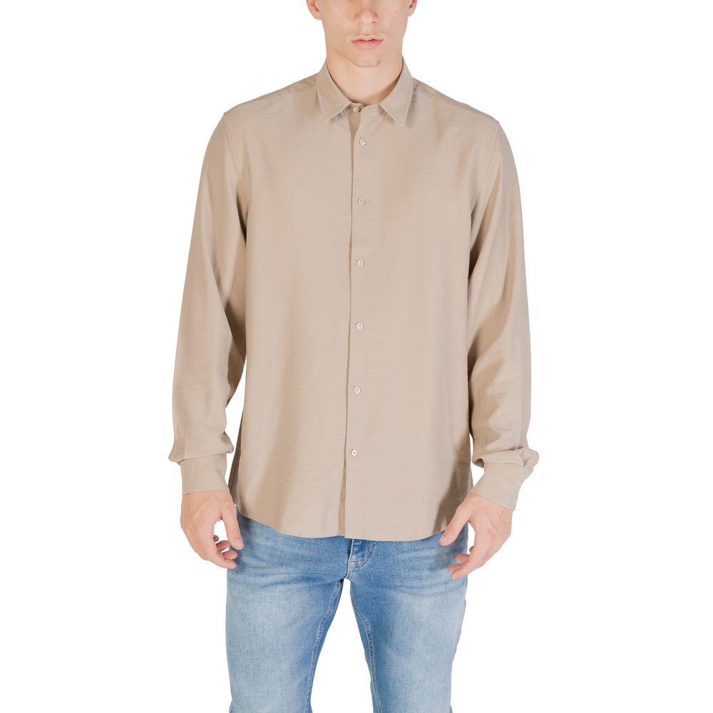 Antony Morato Beige Viscose Dress Shirt - ClickThatClicks 