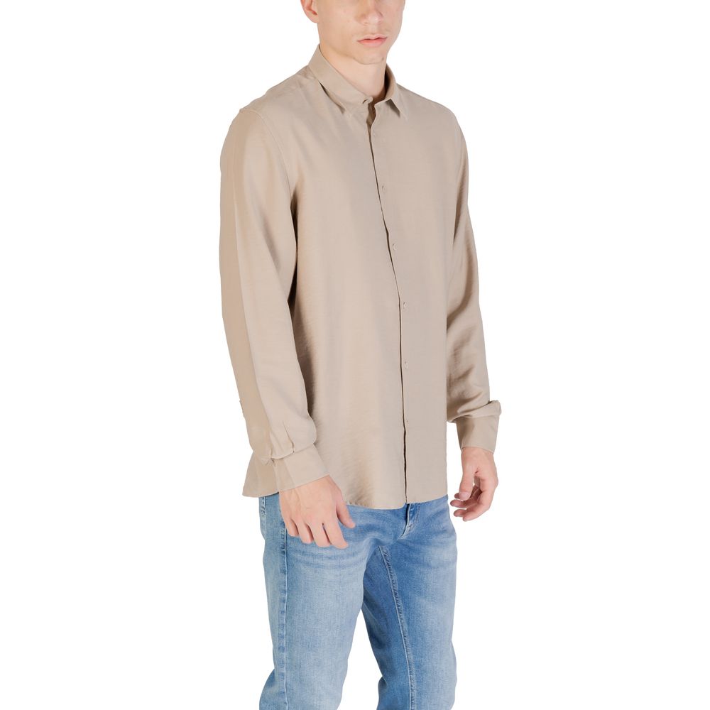 Antony Morato Beige Viscose Dress Shirt - ClickThatClicks 