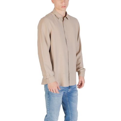 Antony Morato Beige Viscose Dress Shirt - ClickThatClicks 