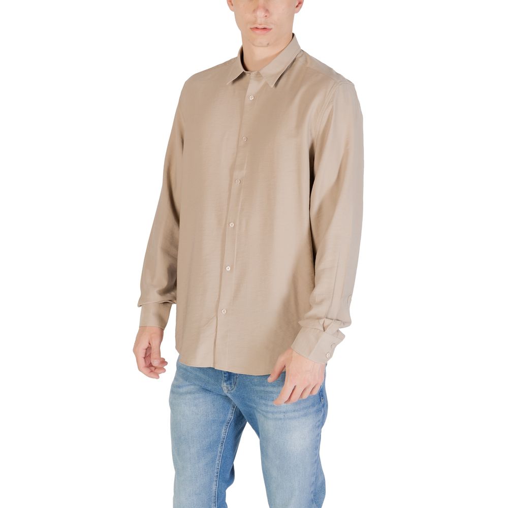 Antony Morato Beige Viscose Dress Shirt - ClickThatClicks 