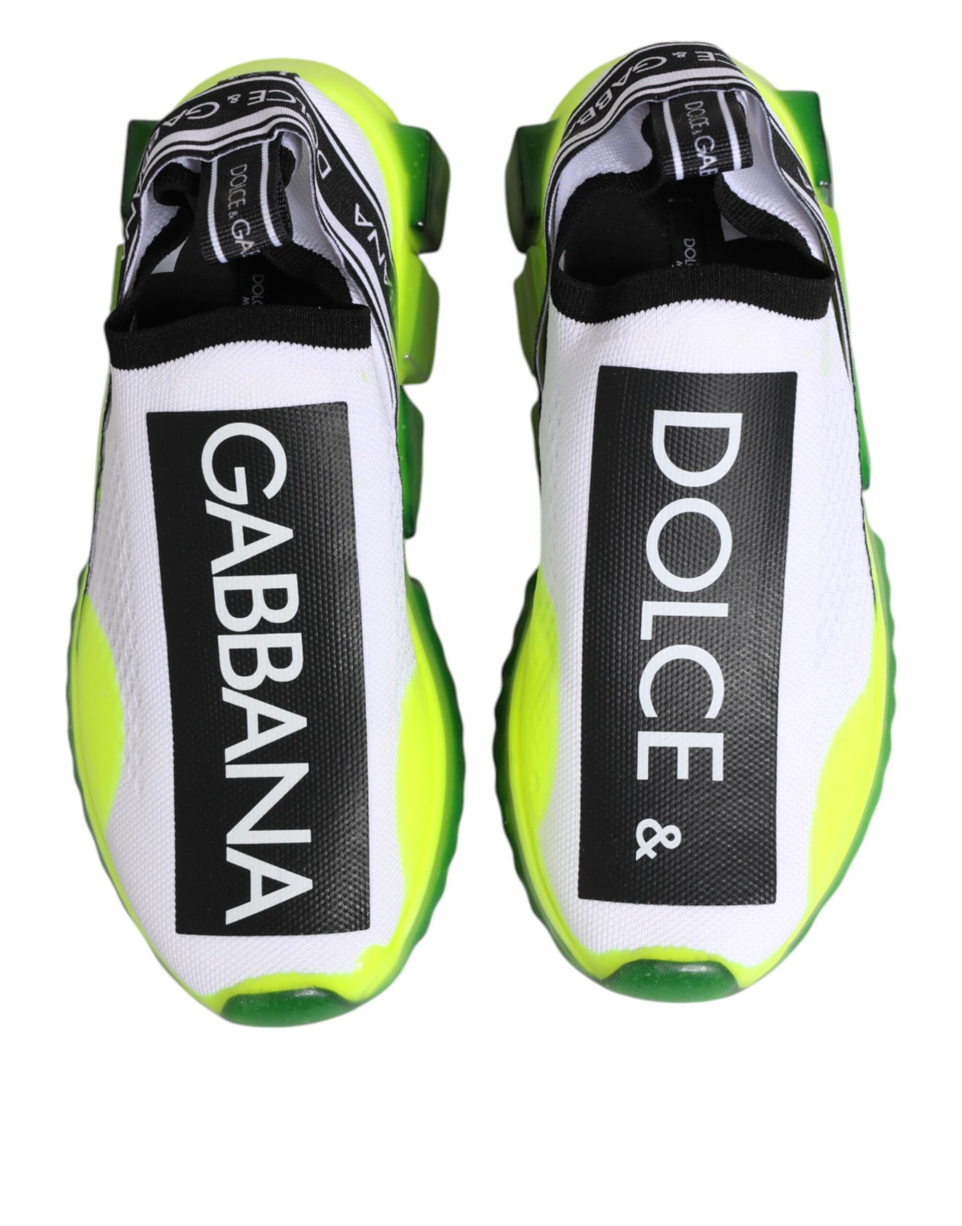 Dolce & Gabbana Black White Slip On Sorrento Sneakers Shoes - ClickThatClicks 