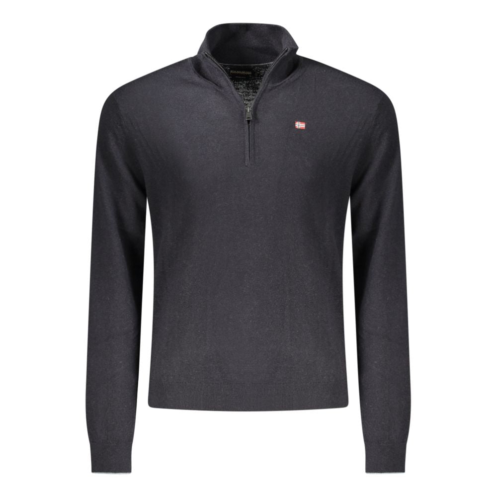 Napapijri Black Wool Mens Sweater - ClickThatClicks 