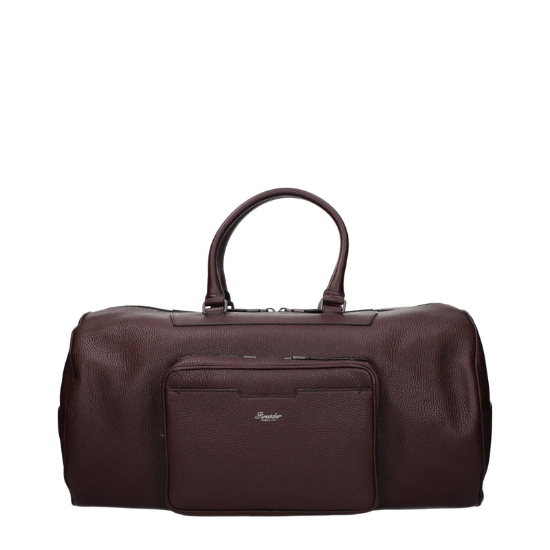 Pineider Brown Leather Luggage And Travel