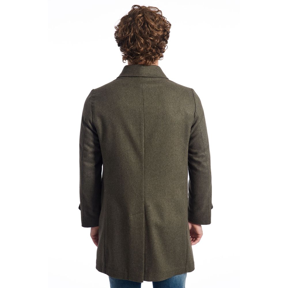 Roberto Pepe Luxury Green Wool Men Jacket - ClickThatClicks 