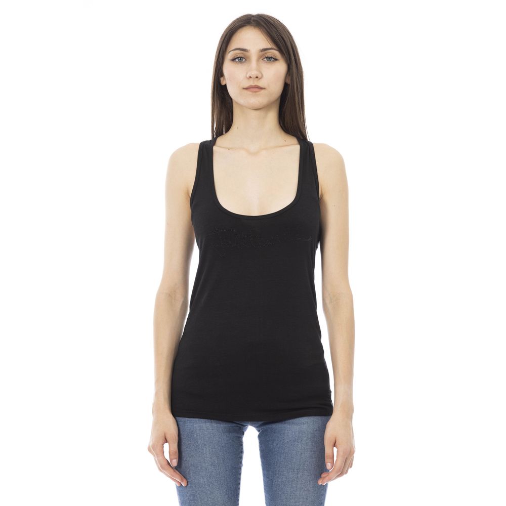 Just Cavalli Black Viscose Women Top - ClickThatClicks 