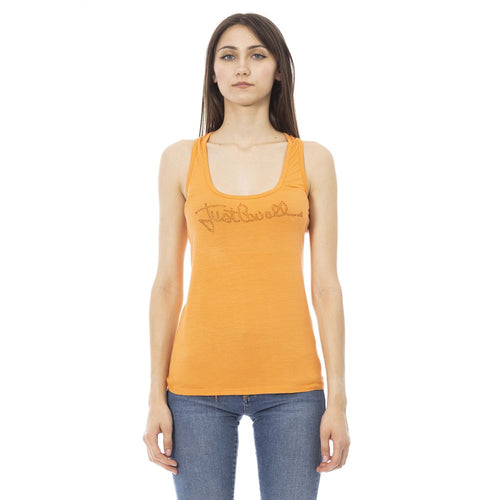 Just Cavalli Orange Viscose Women's Top - ClickThatClicks 