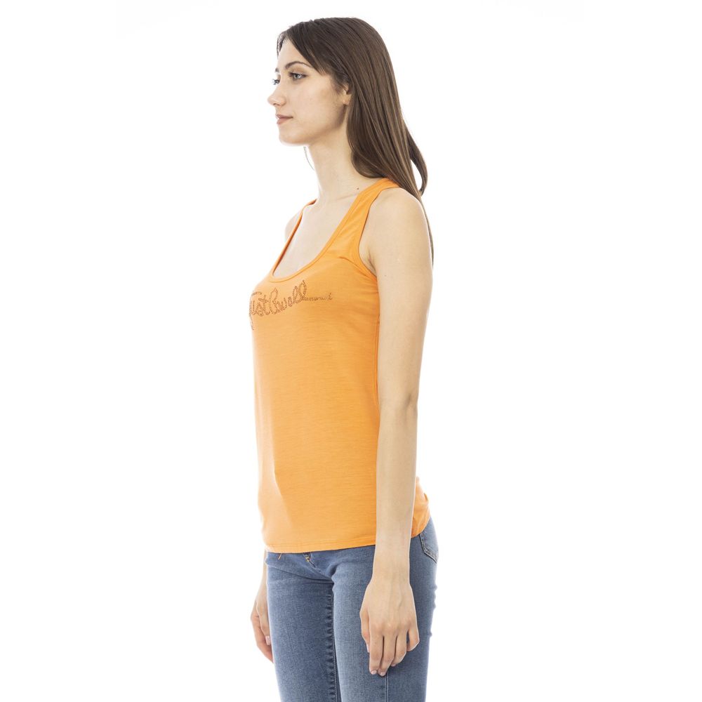 Just Cavalli Orange Viscose Women's Top - ClickThatClicks 
