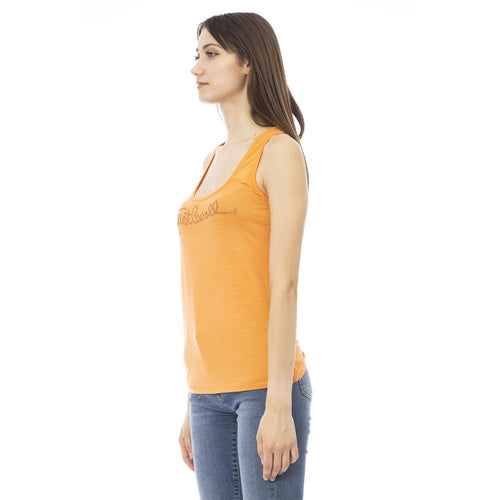 Just Cavalli Orange Viscose Women's Top - ClickThatClicks 