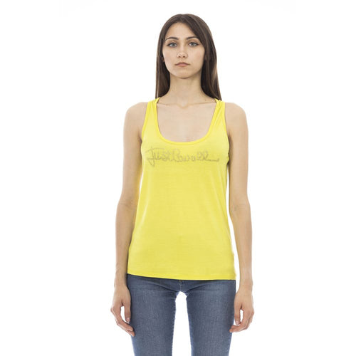 Just Cavalli Yellow Viscose Women Top - ClickThatClicks 