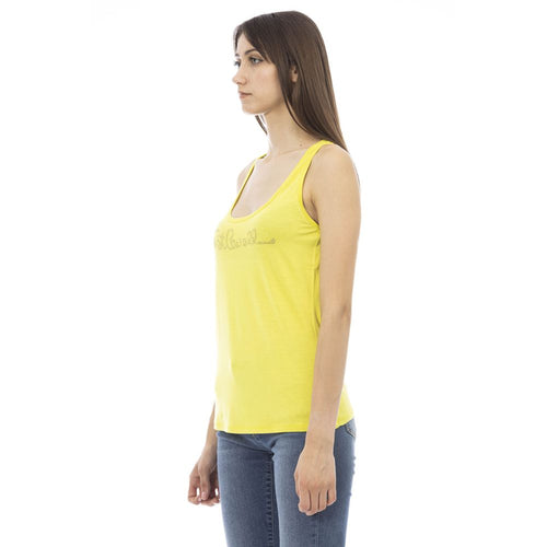 Just Cavalli Yellow Viscose Women Top - ClickThatClicks 