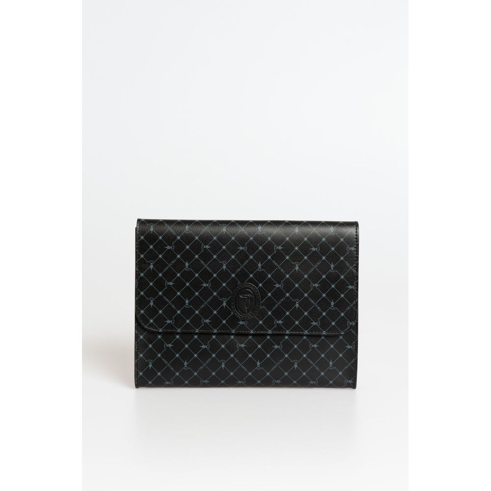 Trussardi Black Polyester Men Clutch - ClickThatClicks 