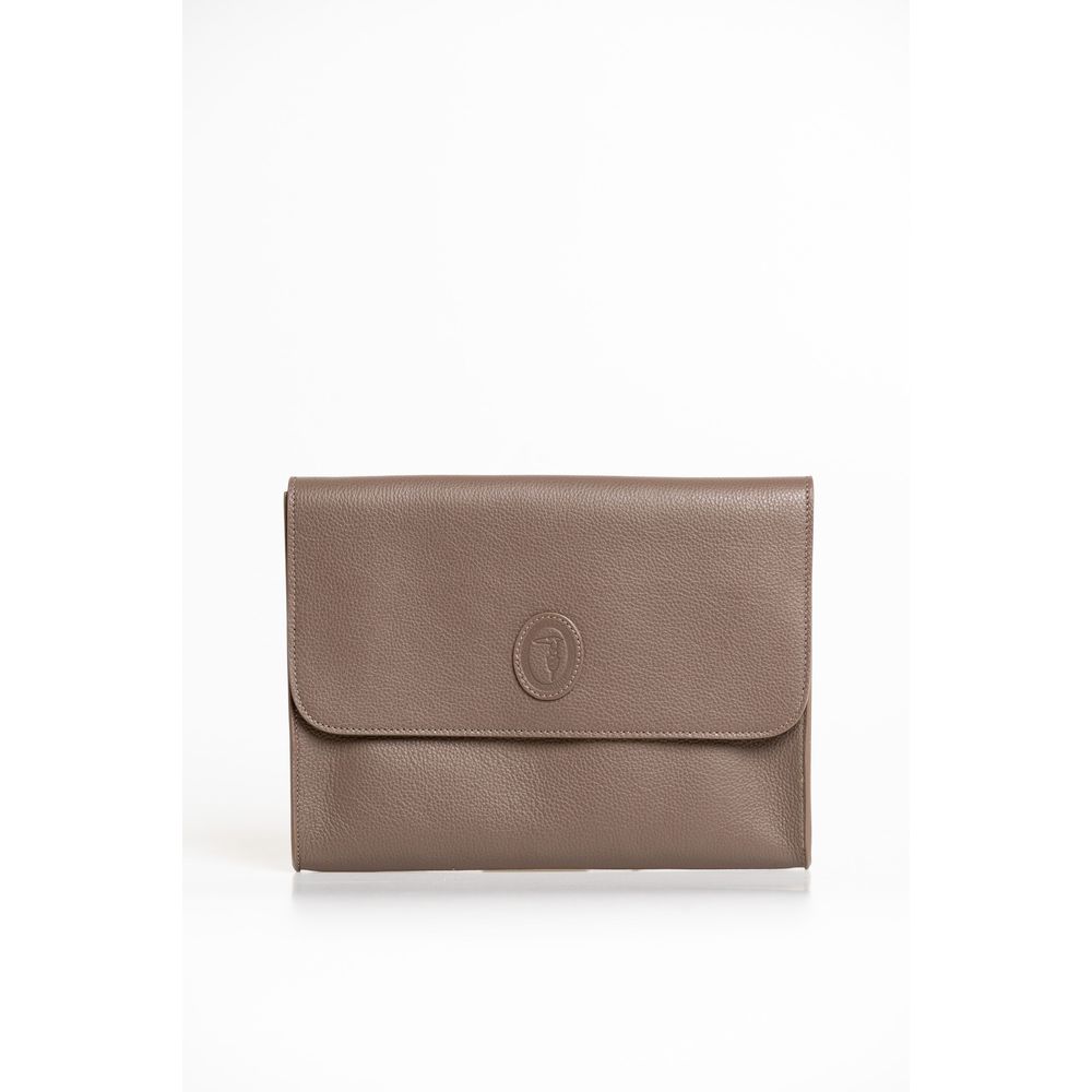 Trussardi Brown Polyester Men Clutch - ClickThatClicks 