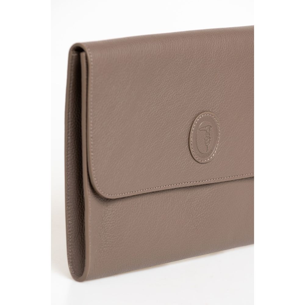 Trussardi Brown Polyester Men Clutch - ClickThatClicks 