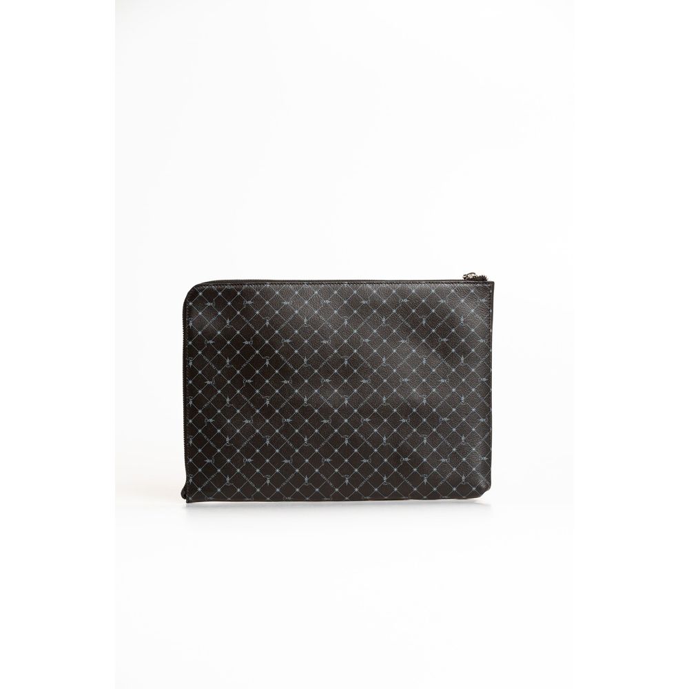 Trussardi Black Leather Men Clutch - ClickThatClicks 