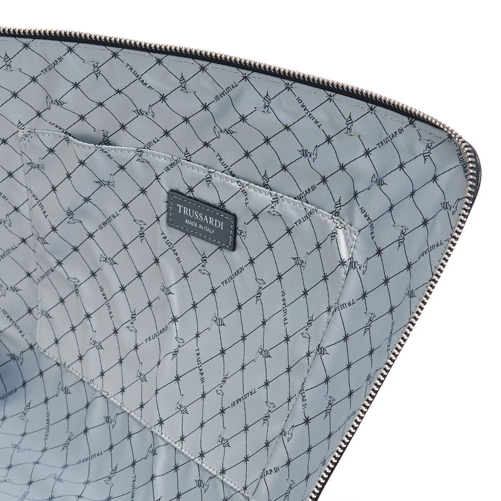 Trussardi Black Leather Men Clutch - ClickThatClicks 