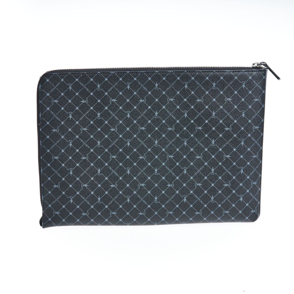 Trussardi Black Leather Men Clutch - ClickThatClicks 