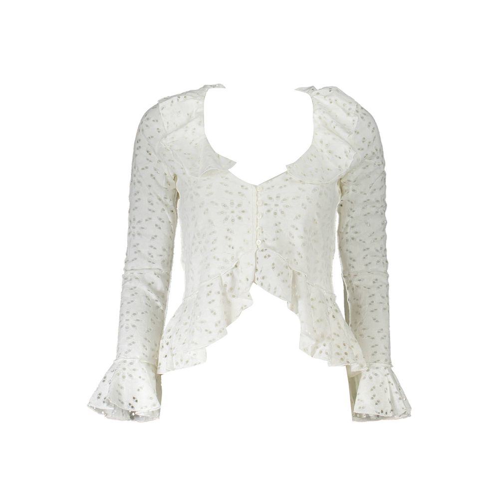 Desigual Bianco Cotton Women Blouse - ClickThatClicks 