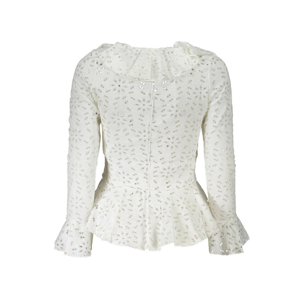 Desigual Bianco Cotton Women Blouse - ClickThatClicks 