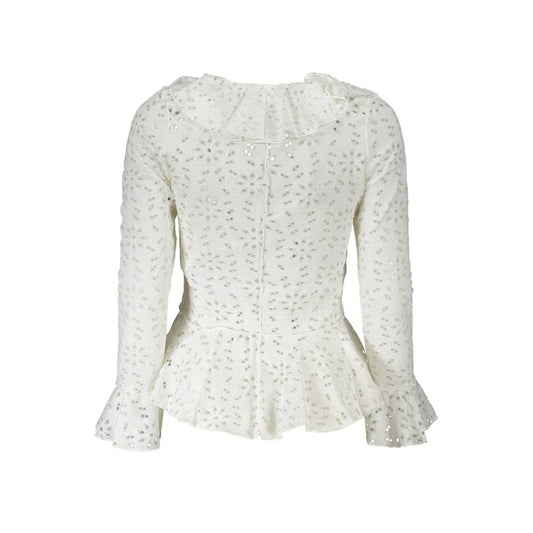 Desigual Bianco Cotton Women Blouse - ClickThatClicks 