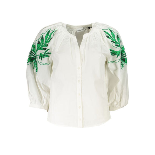 Desigual Bianco Polyester Women Shirt - ClickThatClicks 