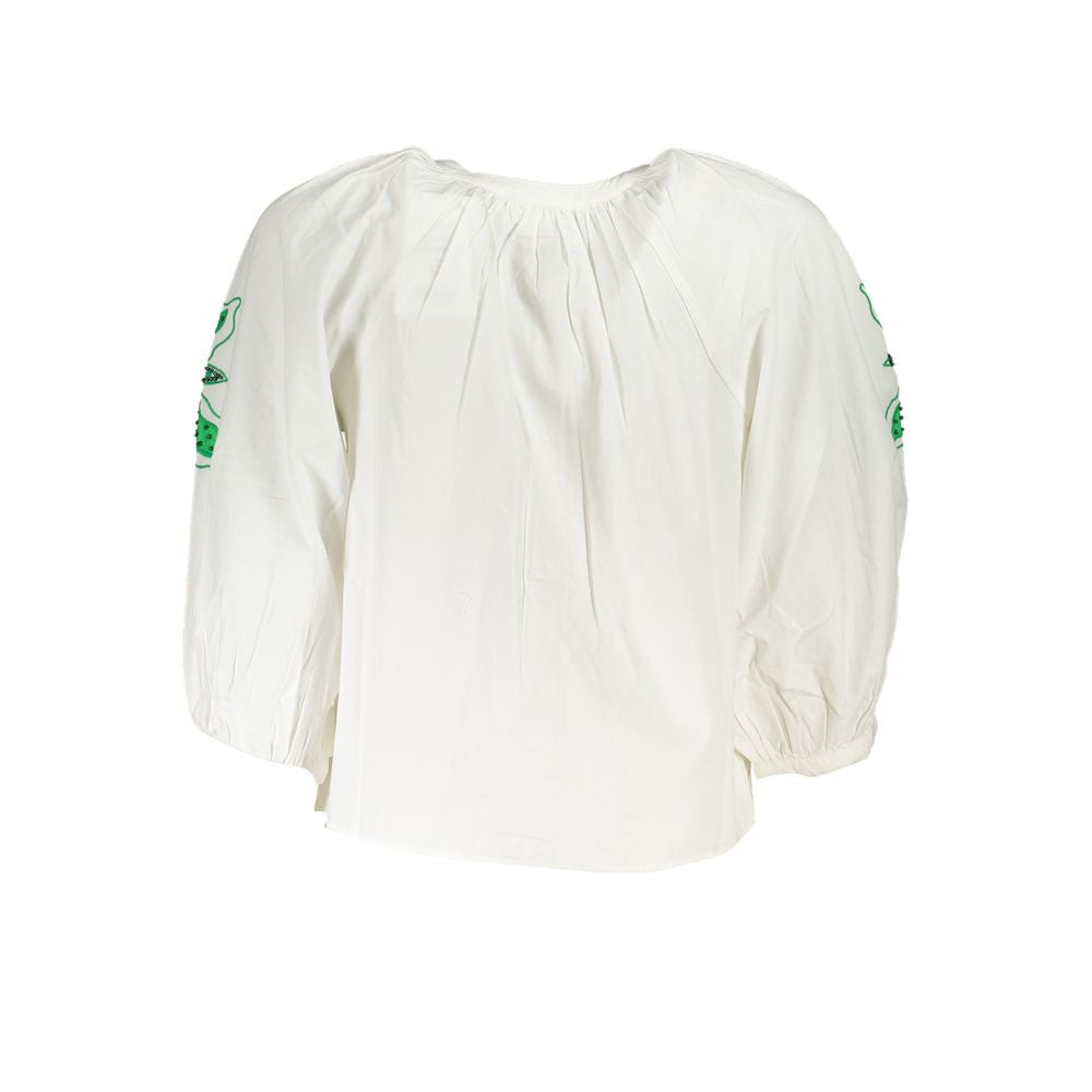 Desigual Bianco Polyester Women Shirt - ClickThatClicks 