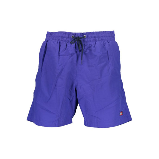 Norway 1963 Blue Polyamide Men's Swim Boxer - ClickThatClicks 