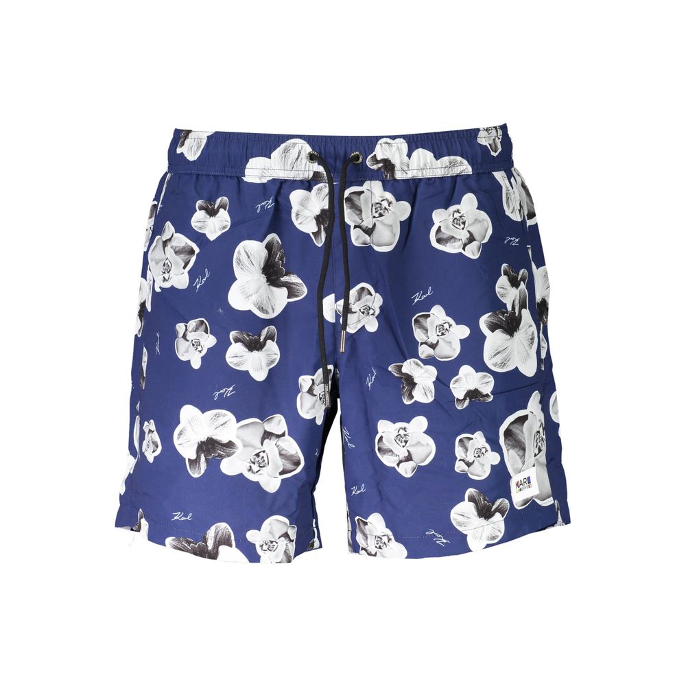 Karl Lagerfeld Blue Polyester Men's Swim Boxer - ClickThatClicks 
