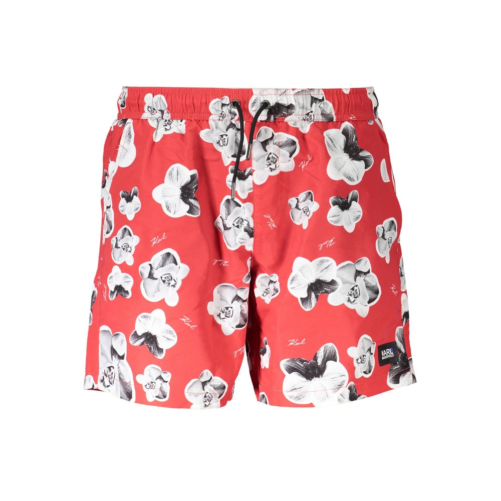 Karl Lagerfeld Red Polyester Men's Swim Trunk - ClickThatClicks 