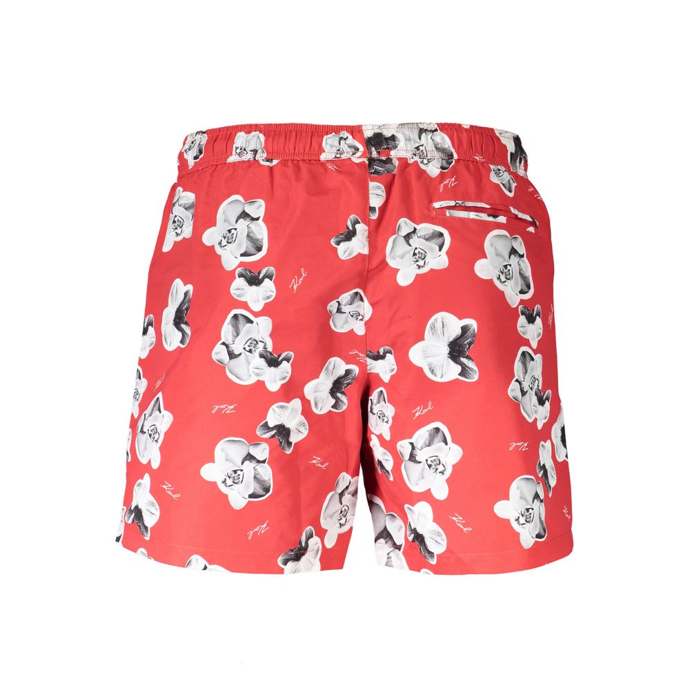 Karl Lagerfeld Red Polyester Men's Swim Trunk - ClickThatClicks 