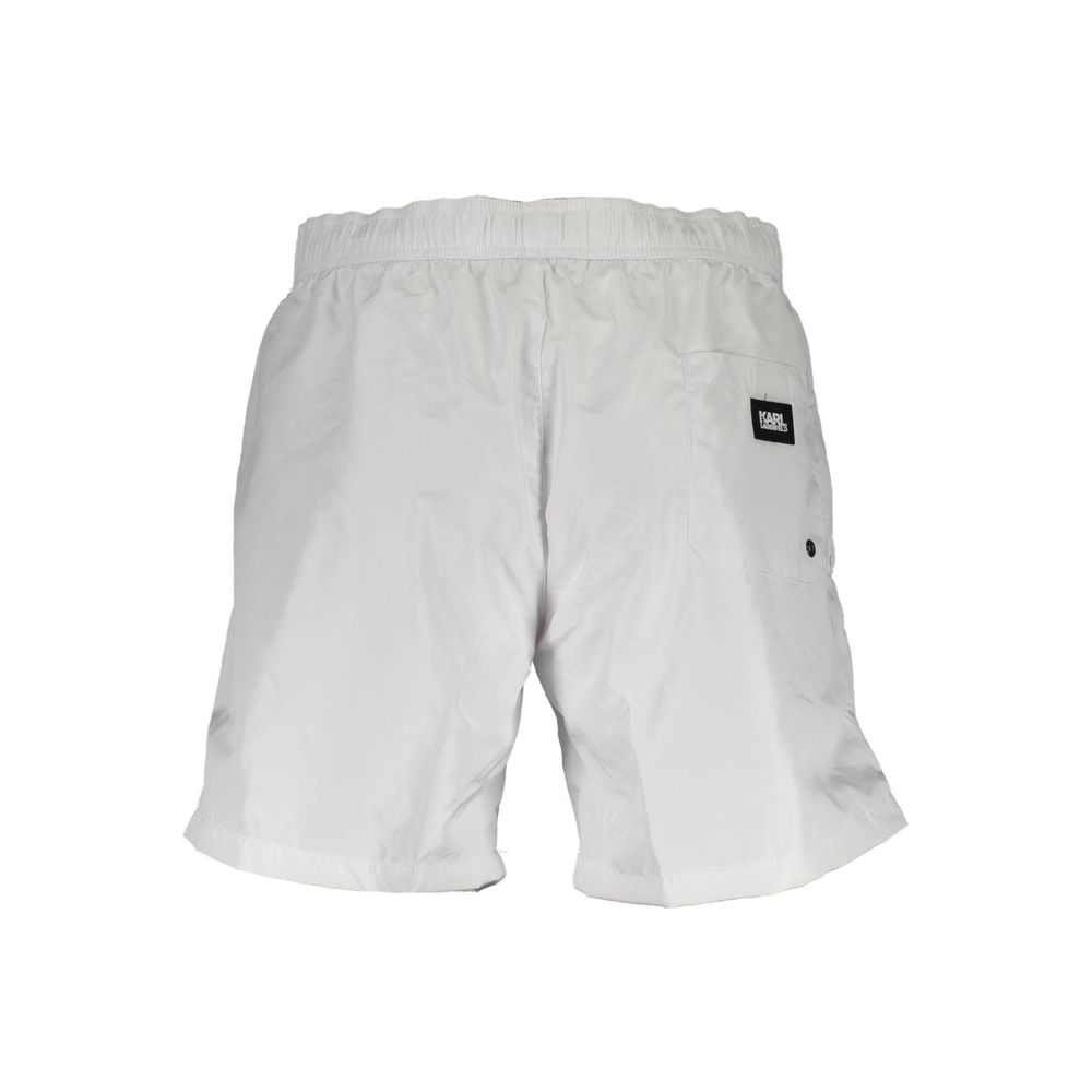 Karl Lagerfeld White Polyester Men's Swim Boxer - ClickThatClicks 