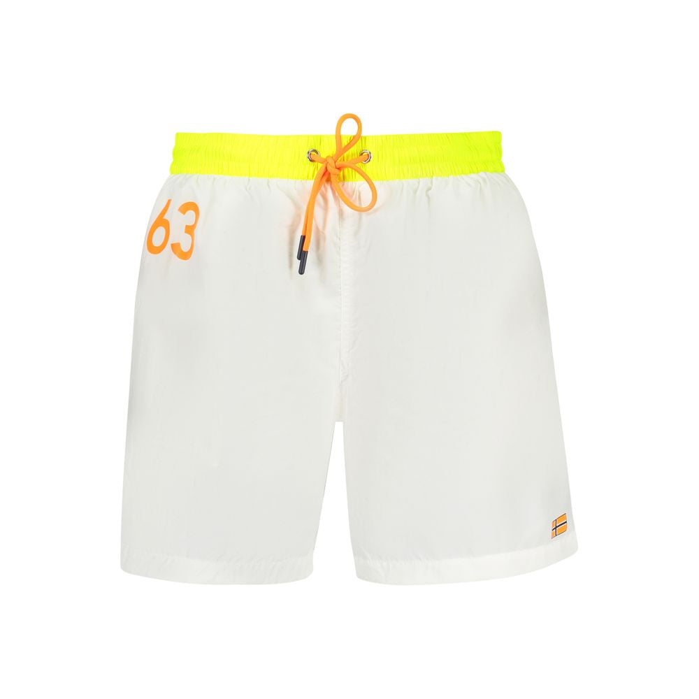 Norway 1963 Bianco Poliammide Mens Swim Boxer - ClickThatClicks 