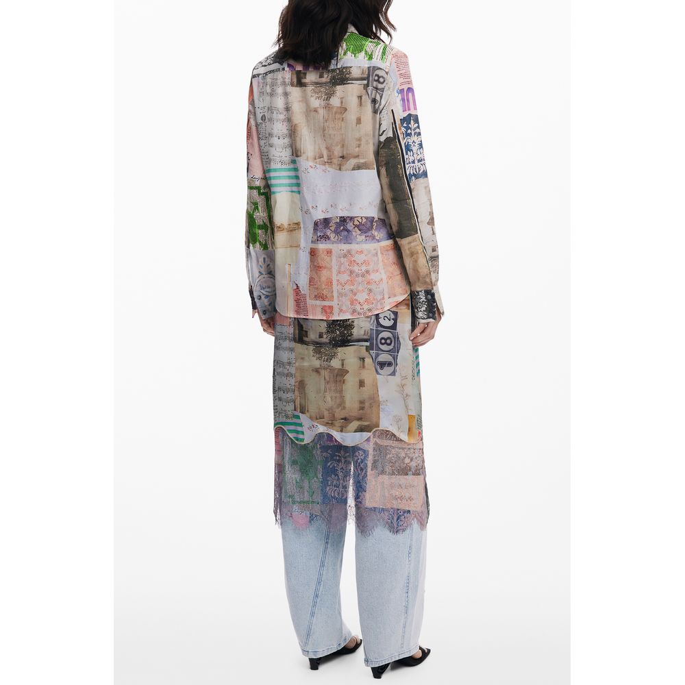 Desigual Beige Cotton Women Shirt - ClickThatClicks 