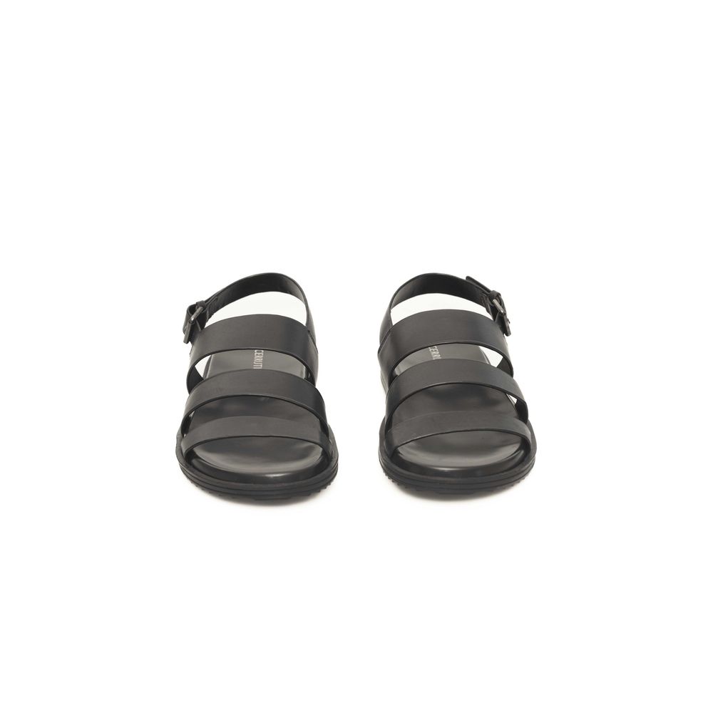 Cerruti 1881 Black Cowhide Men Sandal - ClickThatClicks 