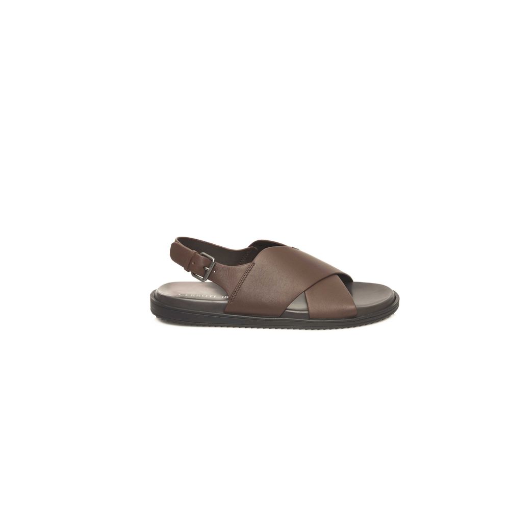 Cerruti 1881 Brown Cowhide Men Sandal - ClickThatClicks 