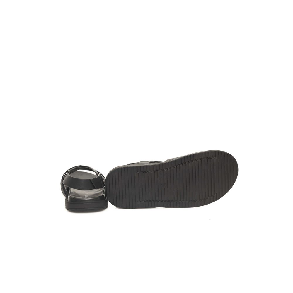 Cerruti 1881 Black Leather Men Sandal - ClickThatClicks 